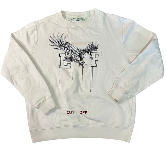 OFF-WHITE Men's Othelo's Eagle Crew Sweatshirt Size M In White - Picture 1 of 10